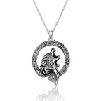 Origsoul mens wolf head silver necklace featuring intricate detailing and a bold design