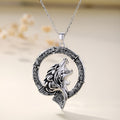Origsoul mens wolf head silver necklace with intricate design and chain