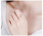 Origsoul modern silver statement ring worn on finger with minimalist open design
