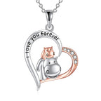 Origsoul mother and child horse necklace with heart design featuring sparkling accents