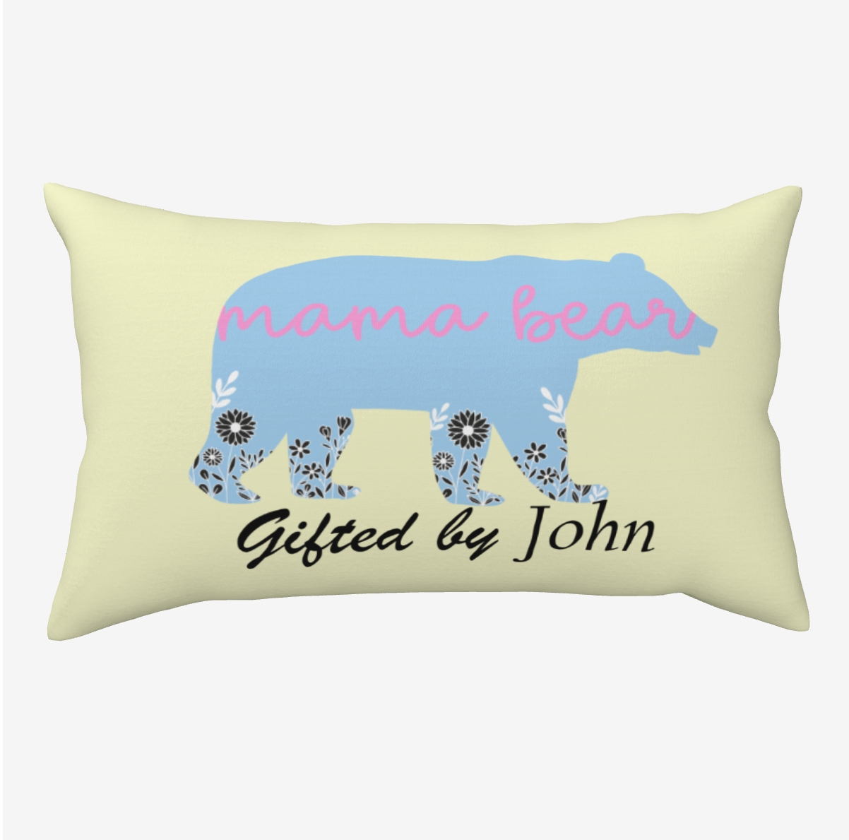 Origsoul customized double-sided plush pillowcase with mama bear design and personalized text Gifted by John