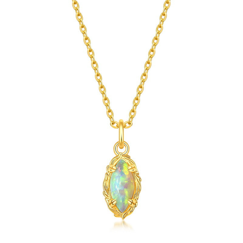 Origsoul gold chain necklace with opal pendant highlighting necklace silver sterling style