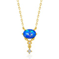Origsoul elegant gold opal necklace birthstone with blue opal and diamond accents