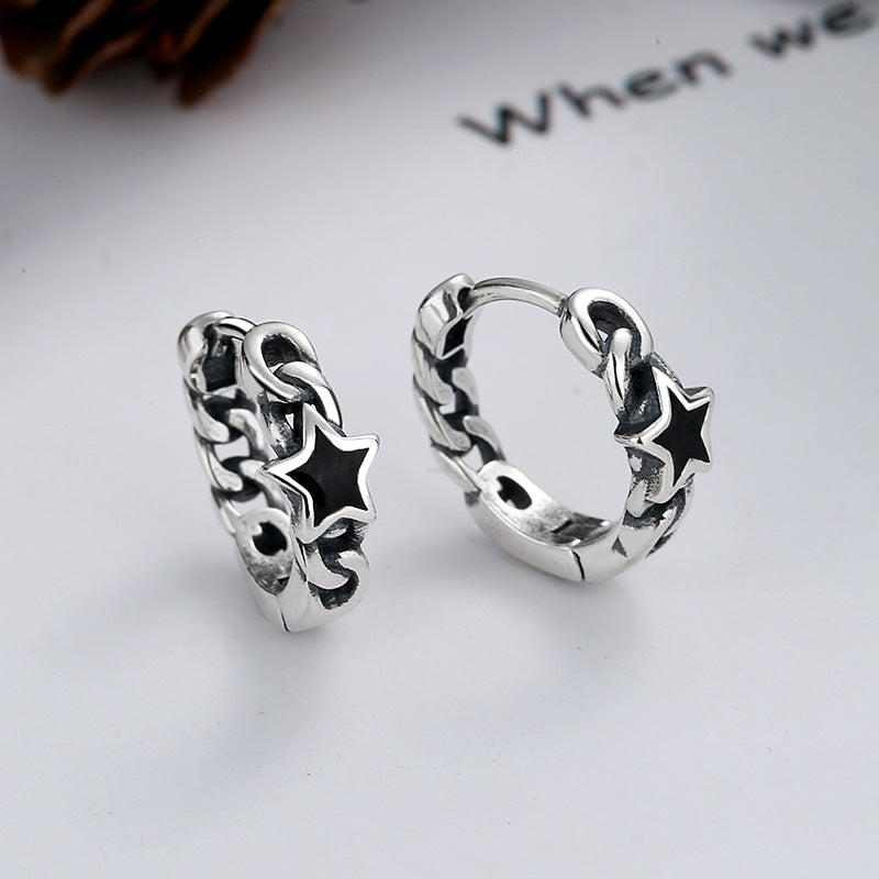 Origsoul cosmic jewelry twisted style earrings for women with star design in silver