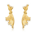Origsoul elegant gold-tone silver sterling silver earrings with crystal accents