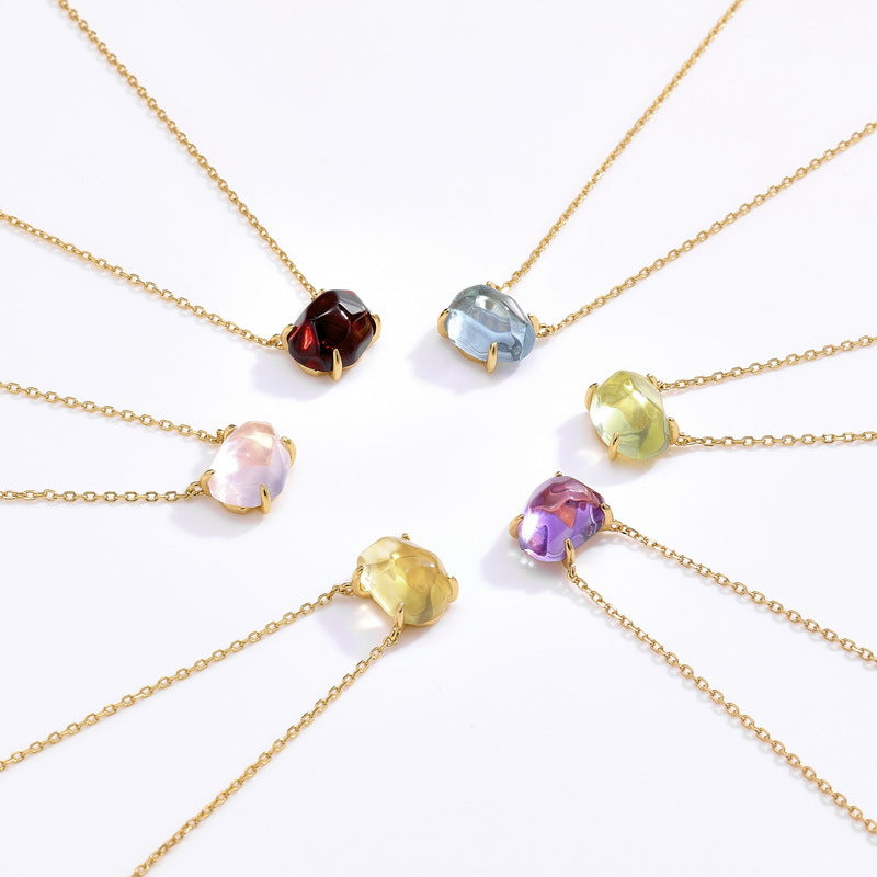 Origsoul pendant in sterling silver featuring colorful gemstone necklaces on gold chains