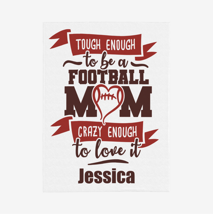 Origsoul personalized 320g flannel throw blanket with football mom design and custom name Jessica