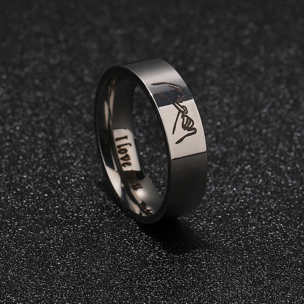 Origsoul personalized couples ring set black band with unique engraved design and inner love inscription