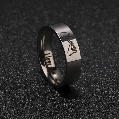 Origsoul personalized couples ring set black band with unique engraved design and inner love inscription