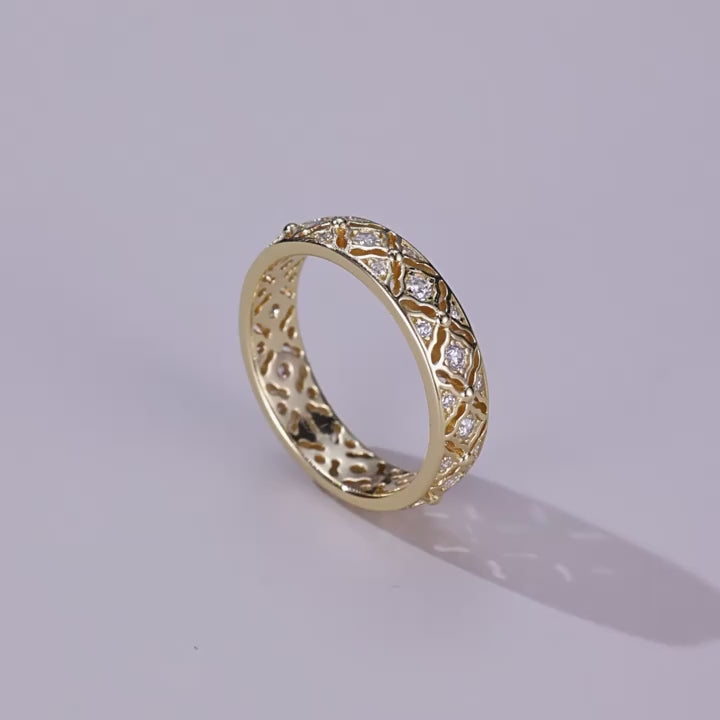 Origsoul Ring of Engagement Gold Plated Nature-Inspired