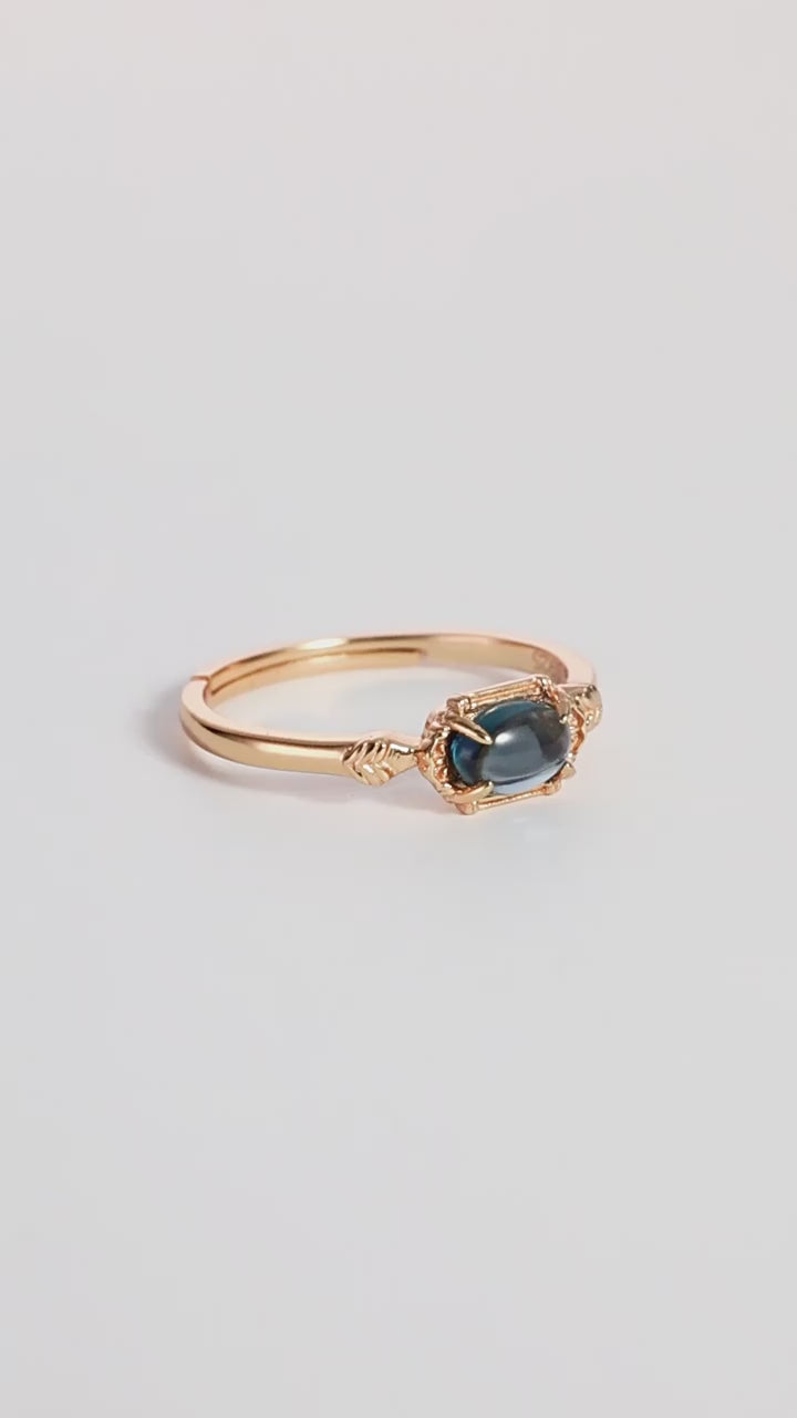 Origsoul Elegant Blue Topaz Engagement Ring Timeless Design