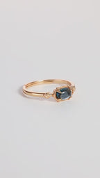 Origsoul Elegant Blue Topaz Engagement Ring Timeless Design