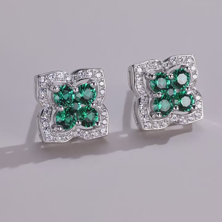 Origsoul Emerald Earrings Earrings with Diamond Accents