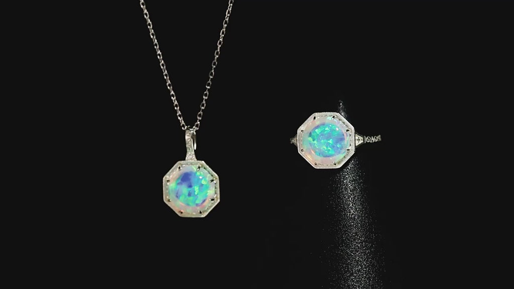Origsoul Opal Pattern Silver Jewelry Pendant Necklace