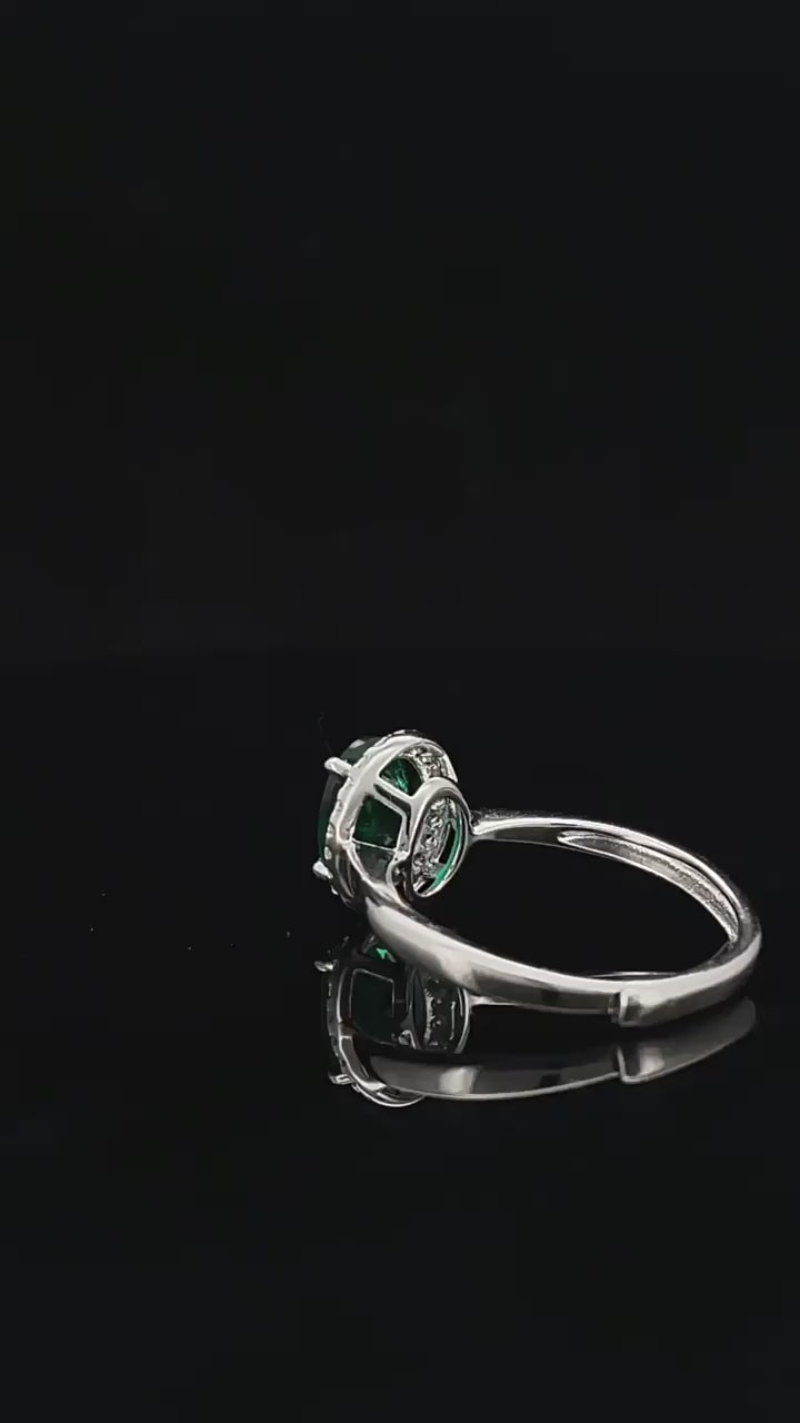 Origsoul Ring Sterling Silver with Emerald Gemstone