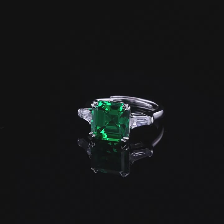 Origsoul Sterling Silver Ring Jewellery with Emerald Gem