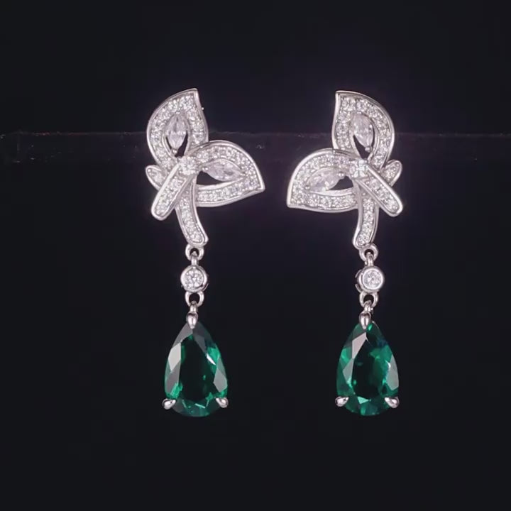 Origsoul Lab-Grown Emerald Rings Inspired Earrings