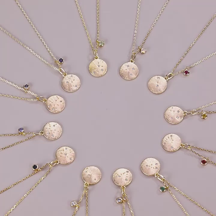 Origsoul Necklace Birthstone Gold Pendant Jewelry