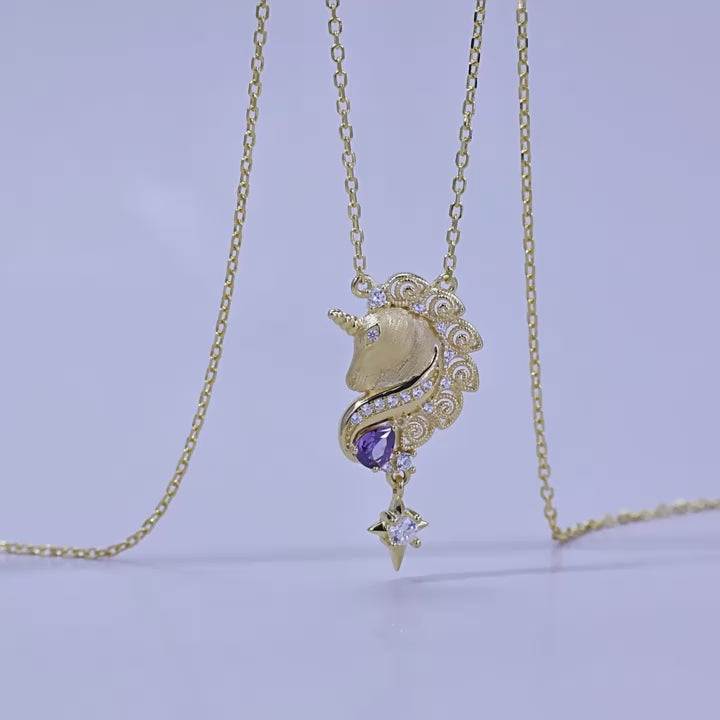Origsoul Gold Unicorn Pendant Sterling Silver Jelwery