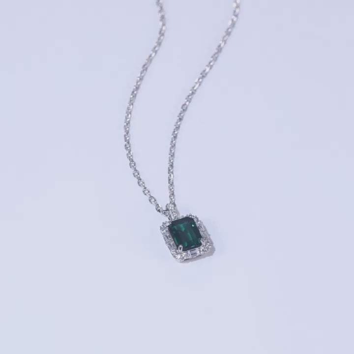 Origsoul Necklace Silver Sterling Emerald Pendant