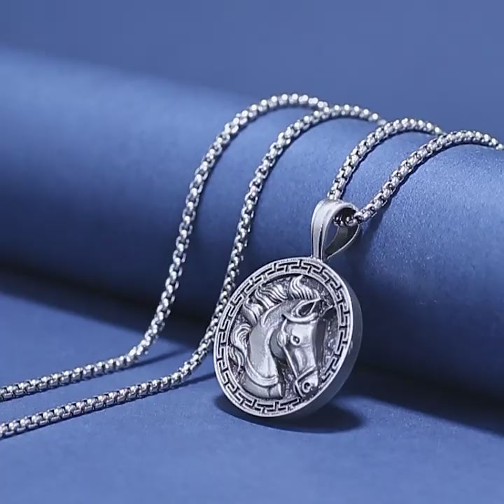 OrigSoul Horse Pendant Necklace in Antique Silver