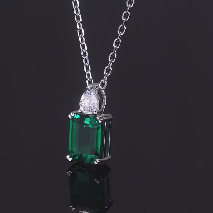 Origsoul Pendant with Emerald and Diamond Accent Necklace