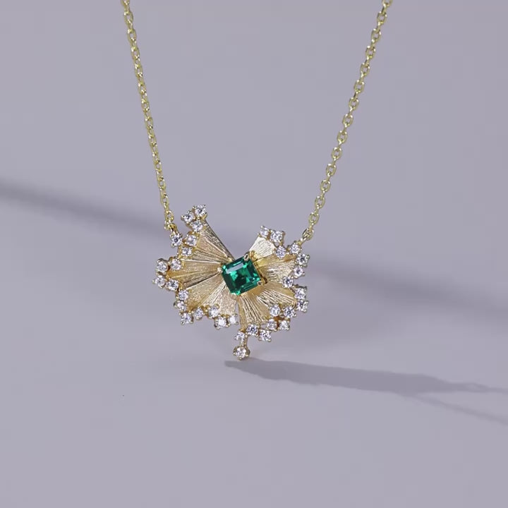 Origsoul Silver Sterling Jewelry Gold Leaf Pendant Necklace