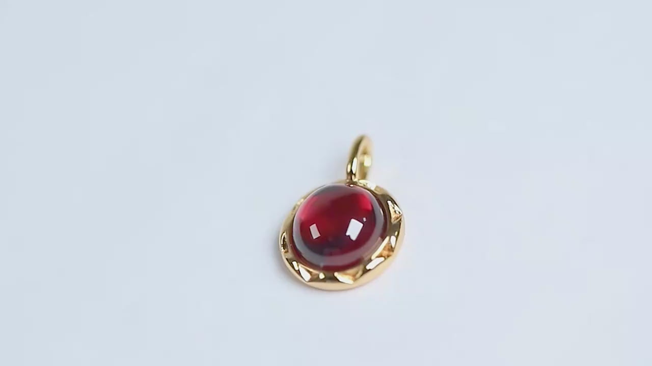 Origsoul Necklace Silver Sterling with Red Gem Pendant