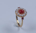 Origsoul Unique Gemstone Jewelry Ring with Pearls