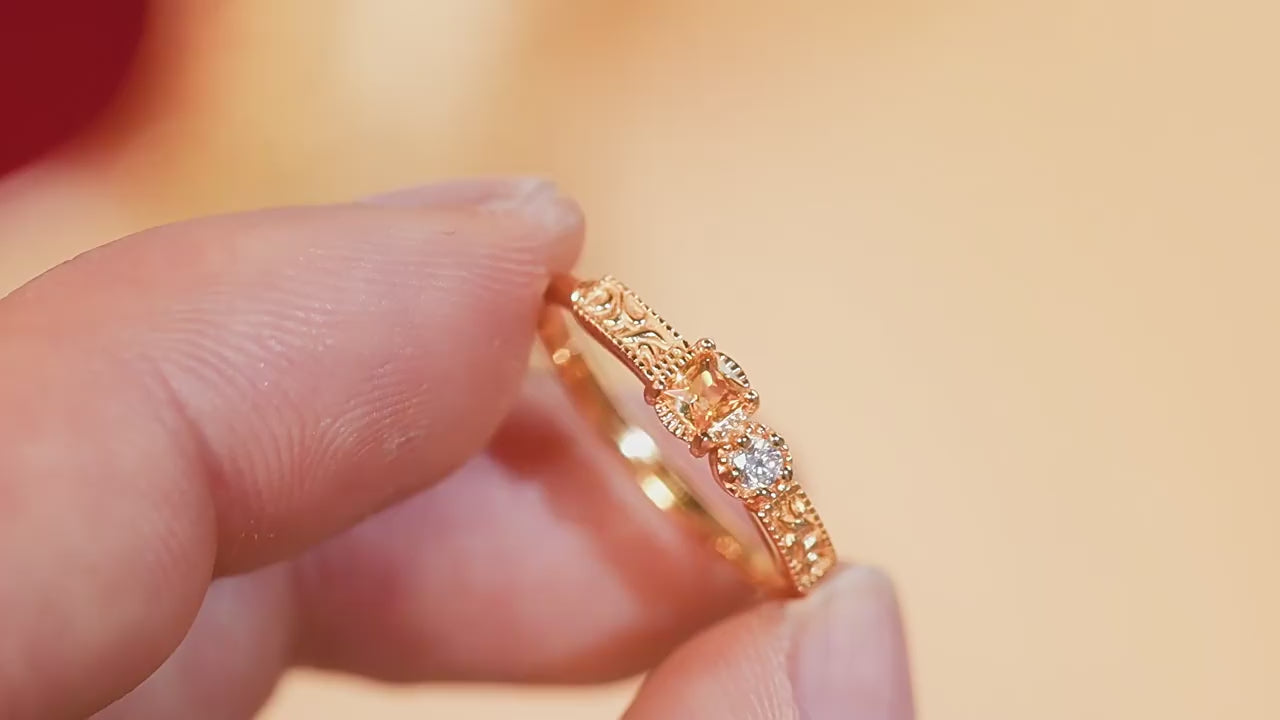 Origsoul Sterling Silver Ring with Gold Plated Design