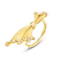 Origsoul gold bow ring with small diamonds designed as ring sterling silver accessory