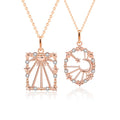 Origsoul elegant rose gold sun moon star necklace set with sparkling stones on delicate chains