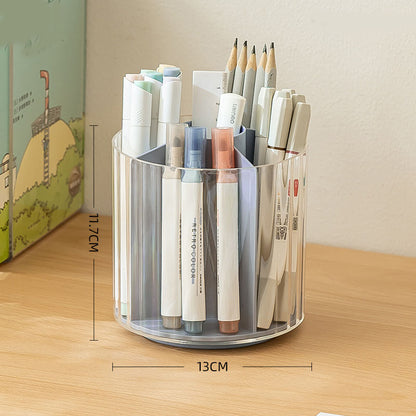 Origsoul rotating plastic pen holder with multiple compartments organizing pencils markers and pens