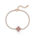 Origsoul elegant ruby necklace bracelet with rose gold chain and sparkling white stones