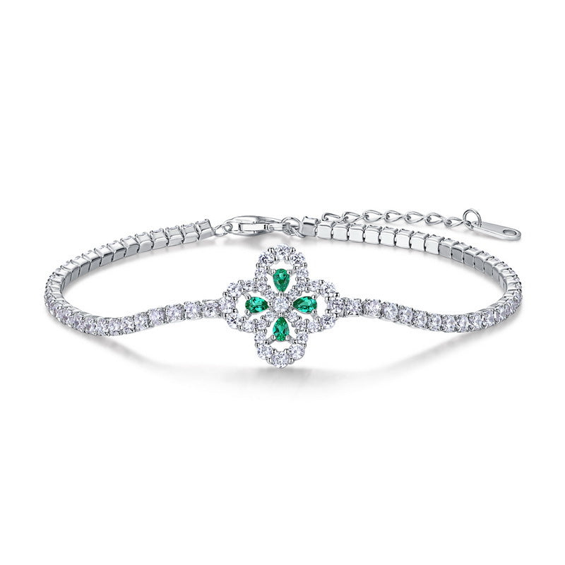 Origsoul jewelry bracelet with green gemstones and clear crystals elegant design