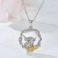 S925 silver bull pendant necklace with intricate design and floral accents for stylish elegance