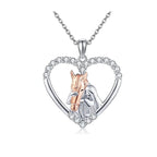 Origsoul floral earrings with blue and silver petals crafted in S925 silver horse necklace style