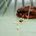 Origsoul S925 sterling silver bee necklace with gold plating and unique design for fashionable wear