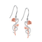 Origsoul s925 sterling silver rose note earrings with a unique floral design and delicate hooks