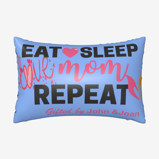 Origsoul customized satin pillowcase 20x30 with eat sleep love mom repeat design in blue and pink