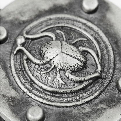 Origsoul scarab beetle pendant necklace close-up showing detailed metal beetle design
