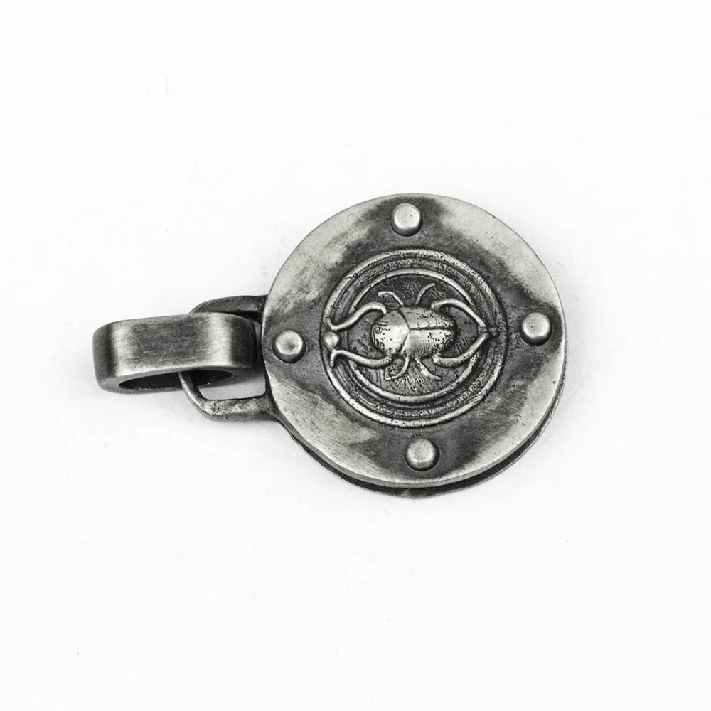 Origsoul scarab beetle pendant necklace clasp in antique silver with detailed beetle design