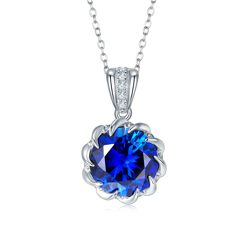 Origsoul jewelry sterling silver pendant necklace with deep blue gemstone and silver earrings sterling style