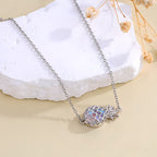 Origsoul silver fruit charm bracelet for women featuring a detailed pineapple charm on a delicate chain