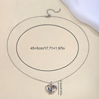 Origsoul hummingbird heart pendant necklace with adjustable silver chain and detailed pendant