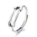 Origsoul silver safety pin ring with minimalist design and polished finish