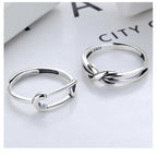 Origsoul silver safety pin ring with a sleek minimalist design on white background