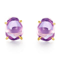 Origsoul purple gemstone stud earrings with gold prongs silver sterling jewellery