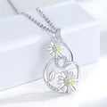 Origsoul silver sunflower pendant necklace with detailed flower design and sparkling accents