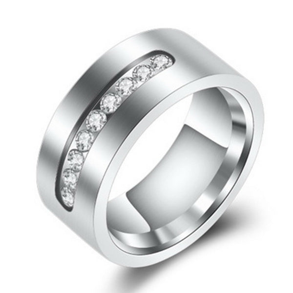 Origsoul silver ring with embedded crystals unique his and hers rings design